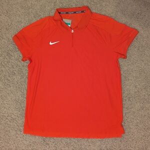Nike Court Orange Dri-Fit Slam 1/4 Zip Ultimate Polo Size Men's XL